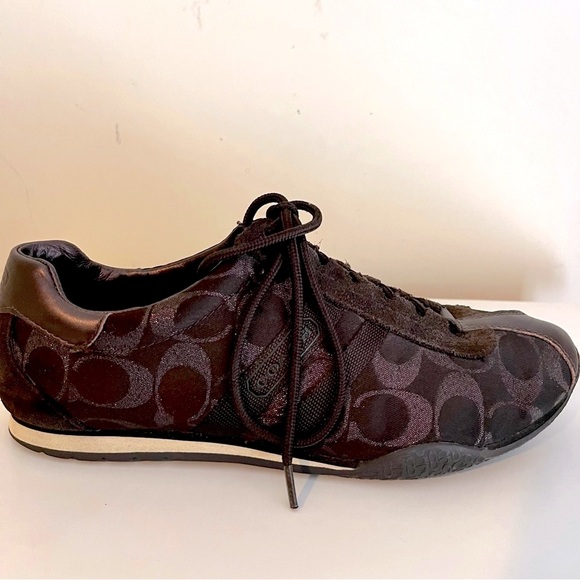 COACH Katelyn Bronze Signature Canvas and Suede Sneaker, Size 8, Excellent - Picture 4 of 7